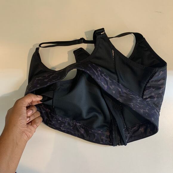 Fabletics Sports Bra Women L Large Multi Zoe High Impact Front Zip Crossback - Picture 10 of 13